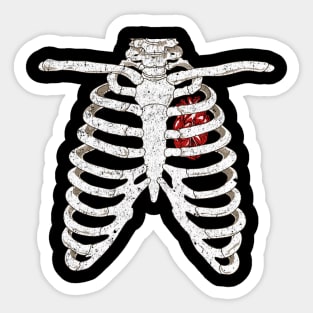 Skeleton Heart Rib Cage X-Ray Adult Halloween Horror Sticker